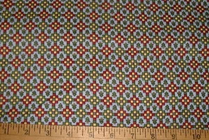 DEBBIE MUMM Fabric - CABIN FEVER - 9 Patch & Trees on Blue - 22" REMNANT - Picture 1 of 1