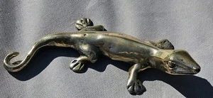 Vintage Solid Brass Lizard Gecko Salamander Ornament 6" Long -B25 - Picture 1 of 7
