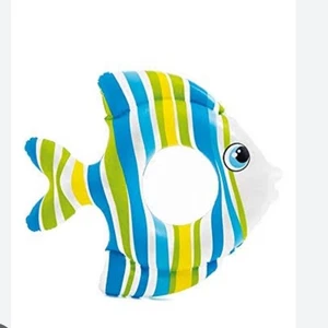 INTEX RECREATION 32.5x32  inflatable Tropical Fish Ring 59223EP Blue .  Pool toy - Picture 1 of 5