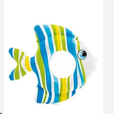 INTEX RECREATION 32.5x32  inflatable Tropical Fish Ring 59223EP Blue .  Pool toy - Image 1 of 4