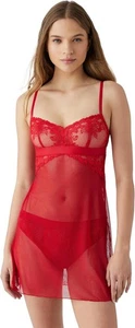 Chemise acto de apertura para mujeres b.tempt'd by Wacoal, rojo alto, GRANDE - Imagen 1 de 3