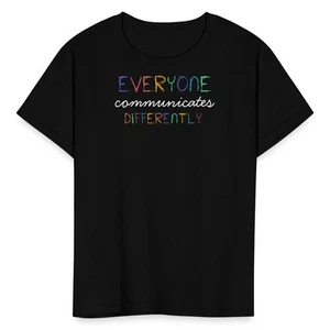 Everyone Communicates Differently Autism Kids' T-Shirt - Picture 1 of 10