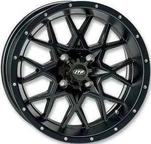 ITP Hurricane Wheel - 12x7 - 4+3 Offset - 4/156 - Matte Black 1228630536B - Picture 1 of 3