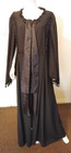 Vintage Long Black  Jacket Coat Tie Front  Robe | Theatrical Costume
