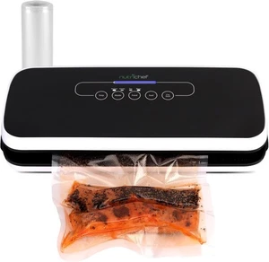 Máquina selladora al vacío NutriChef sistema de ahorro de alimentos con bolsas PKVS18BK - Nueva en caja - Imagen 1 de 7
