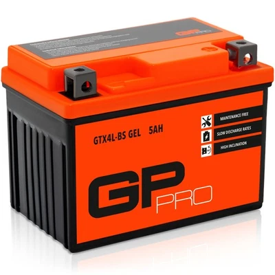 Batterie 12V 5Ah GEL GP-PRO GTX4L-BS Motorrad Roller Moped ähnl. YB4L-B YTX5L-BS - Bild 1 von 4