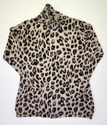 Charter Club Lujo Cachemira Animal Print Cuello Tortuga Nuevo Sin Etiquetas Talla XL Foto 1 de 4