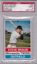 1976 Hostess #96 STEVE BRAUN PSA 9 MINT Minnesota TWINS - tough!