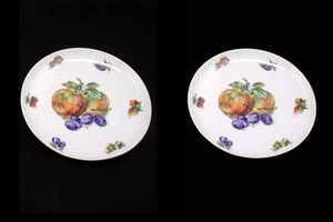 Toscport Czechoslovakia Fine China Dishes Salad Plates Berry Apple Grape x2 - Picture 1 of 4