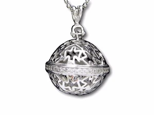 Ciondolo in Argento 925 con Collana Lunga di Chiama Angeli da Donna Gravidanza a - Picture 1 of 3