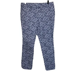 Pantalones Suaves Alrededor 8 Azul Blanco Ikat Chinos Tobillo Mediano Elastizado Algodón - Imagen 1 de 12