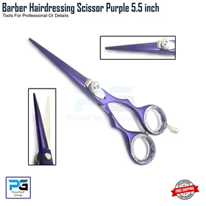 Hairdressing Scissor Shear - Barber Shears Dog Grooming 5.5" Purple Scissors - Picture 1 of 12