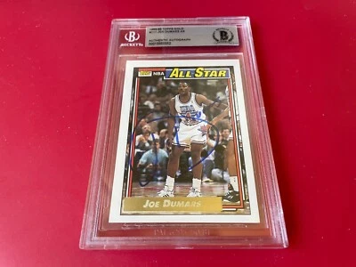 Joe Dumars Pistons 1992-93 Topps Gold Card Signed Auto BAS Slabbed - Image 1 of 2