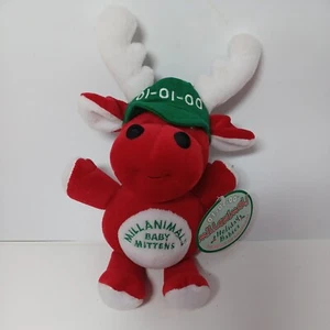 "Miantes de peluche de peluche de alce vintage Milanimals con etiquetas rojas 10" - Imagen 1 de 11