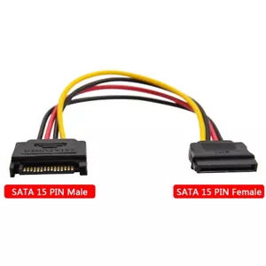 SATA 15Pin Male to Female SATA Hard Disk Power Extension Extender Cable - Picture 1 of 6