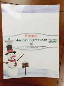 Geographics Christmas Holiday Printed Letterhead Paper - YOUR CHOICE - Picture 1 of 13