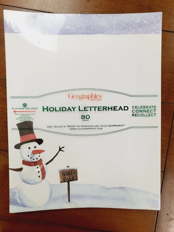 Geographics Christmas Holiday Printed Letterhead Paper - YOUR CHOICE - Image 1 of 1