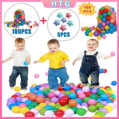105 x bolas de plástico suave para niños pozo niños juguetes coloridos jugar pelota de billar Foto 1 de 4
