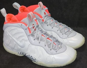 NIKE LITTLE POSITE PRO GS PURE PLATINUM GREY AND ORANGE 644792-005 Size 7Y NICE! - Picture 1 of 10