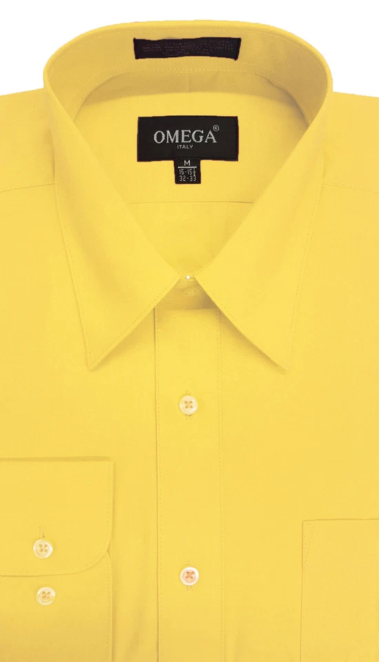 Omega Мужская первоклассный регулярный крой длинным рукавом платье рубашка 26 цветов часть 1   - Изображение 1 из 1