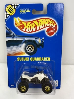 复古 1990 风火轮铃木 Quadracer 全地形车 129 白色 HTF — 第 1/4 张图片