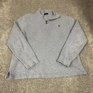 Polo Ralph Lauren 1/4 Zip Sweater Men's Size Large Blue Pony Long Sleeve - Picture 1 of 9