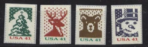 US Scott # 4207v - 4210v / 2007 Holiday Christmas Knits Set of 4 Singles MNH - Picture 1 of 1