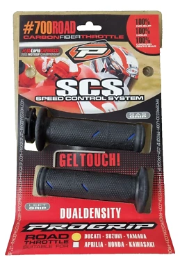 FITS DUCATI - SUZUKI - YAMAHA ProGrip PG700 Handlebar Grips No Slip Lock On Blue - Image 1 of 2
