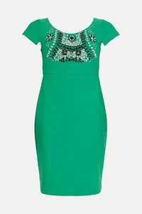 NEW Karen Millen Embellished Scoop Figure Form Crepe Midi Dress Size 8 $598 NWT - Picture 1 of 19