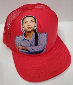 80s 90s Flashbacks Sade Multi Color Red Hat 5 Panel Trucker Adjustable - Picture 1 of 3