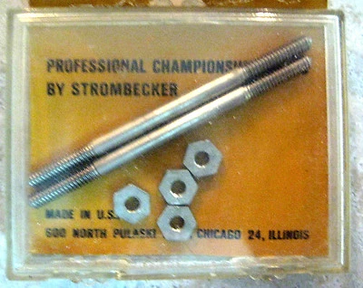 (2) Ejes metálicos Strombecker de 2" y 4 tuercas 5:40 vintage años 60 original 1/32 NOS Foto 1 de 4