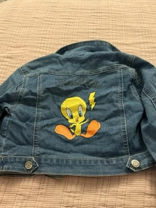 Looney Tunes Toddler Girl’s Jean Jacket Tweedy That’s All Folks Size XS 4/5 - Picture 1 of 4