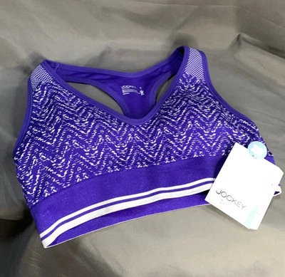 Jockey Sport moisture wicking seamless chevron Jacquard sports bra New With Tags - Image 1 of 4