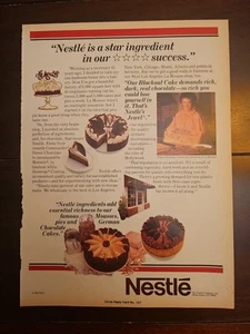 1983 La Mousse Bakery Nadine Korman Nestle Chocolate Print Ad - Picture 1 of 5