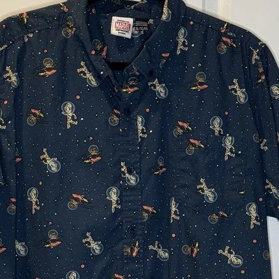 Marvel Guardians of the Galaxy Shirt Mens XL Groot Hawaiian Tiki Shirt Aloha - Image 1 of 4