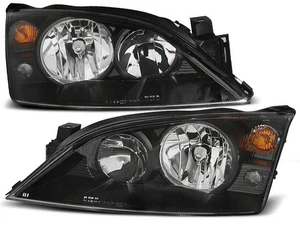 headlights for FORD MONDEO MK3 2000 2001 2002 2003 2004 2005 2006 2007 black LHD - Picture 1 of 1