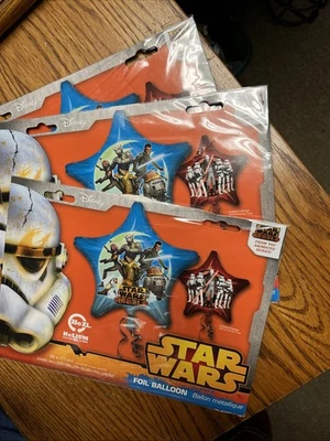 Disney Star Wars Globo de Lámina Dos Caras 28” HeXL Anagrama Nuevo Sellado Lote de 3 Foto 1 de 3