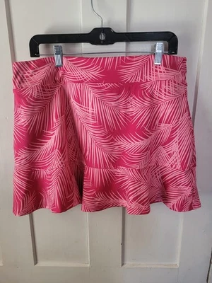 Tommy Bahama Pink Palm Leaves Golf Skirt Skort Size XL Extr Large - Image 1 of 3