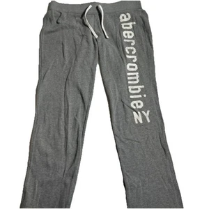 Abercrombie & Fitch Kids Sweatpants XL Gray Cotton Blend Pockets Elastic Vintage - Picture 1 of 7