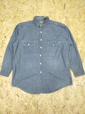 Camisa de mezclilla azul algodón con botones cambray Big Mac de colección años 90 para hombre talla L Foto 1 de 4