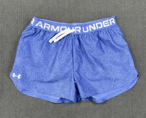 Under Armour Printed Shorts Youth Girls XL Purple Athletic Running Activewear - Picture 1 of 9