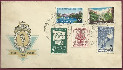 Cubierta de los Juegos Olímpicos de Australia 1956 HERMES VILLA OLÍMPICA sin dirección y escasa Foto 1 de 3