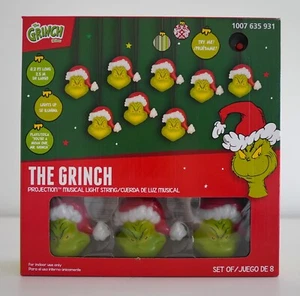 The Grinch Projection Musical Light String Santa Hat Indoor Christmas Decor NEW - Picture 1 of 5