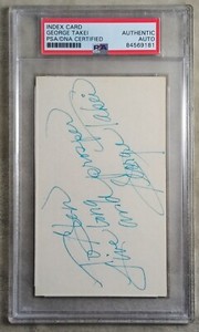 George Takei Autographed Signed Card PSA DNA Certified Star Trek Hikaru Sulu 