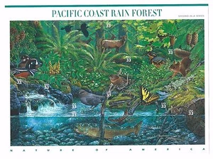 US Scott #3378 MNH NATURE OF AMERICA SERIE 2° FOGLIO - PACIFIC COAST RAINFOREST - Foto 1 di 2