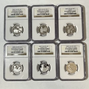 2009-S Silver - NGC PF70 ULTRA CAMEO ~ Proof 6 Coin Statehood Quarter Set - Picture 1 of 2