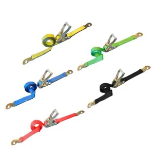 USA 2" x 8' Ratchet Tie Down Strap w/Flat Snap Hook Car Hauler Tow Truck ATV UTV - Picture 1 of 59