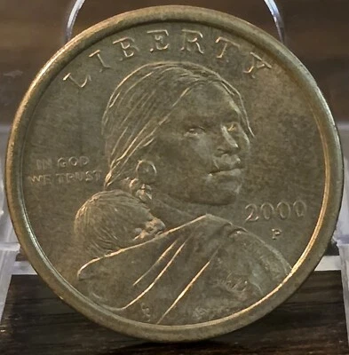 2000 P SAC$1 Sacagawea One Dollar Coin Us Liberty Gold Color Philadelphia - Image 1 of 4