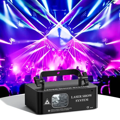 Proyector de haz láser 500 mW DMX RGB escáner de luz luces de discoteca DJ iluminación de escenario Foto 1 de 4