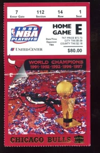 1998 NBA Playoff Ticket Stub E Hornets at Chicago Bulls Michael Jordan 33 Points - Picture 1 of 1